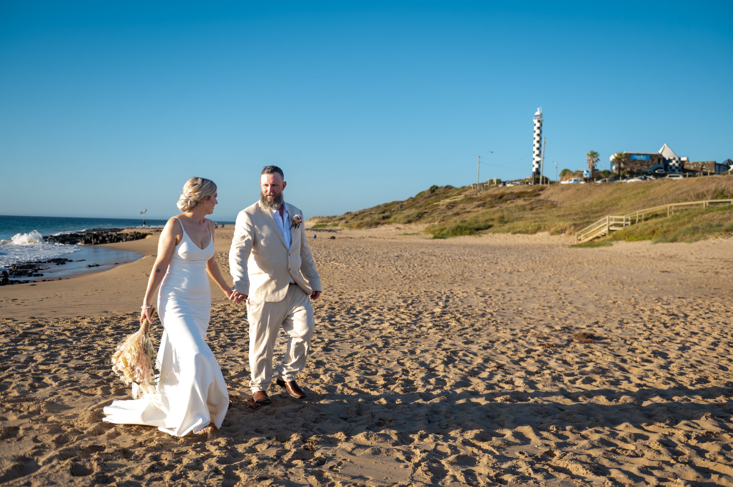 Oceanfront wedding ceremony setup